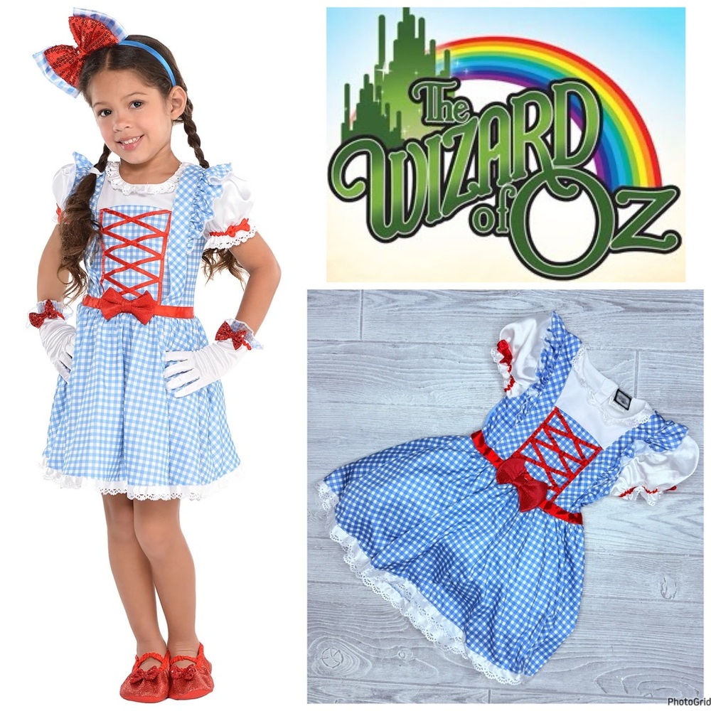 Wizard of oz Dorthy dress Halloween costume cosplay dress up sm 4-6 year